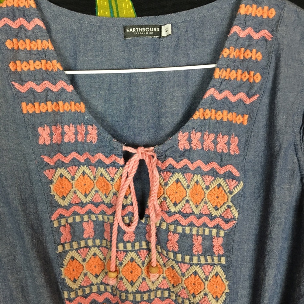 EARTHBOUND / Boho Peasant Embroidered Pocket Dress - Picture 3 of 4